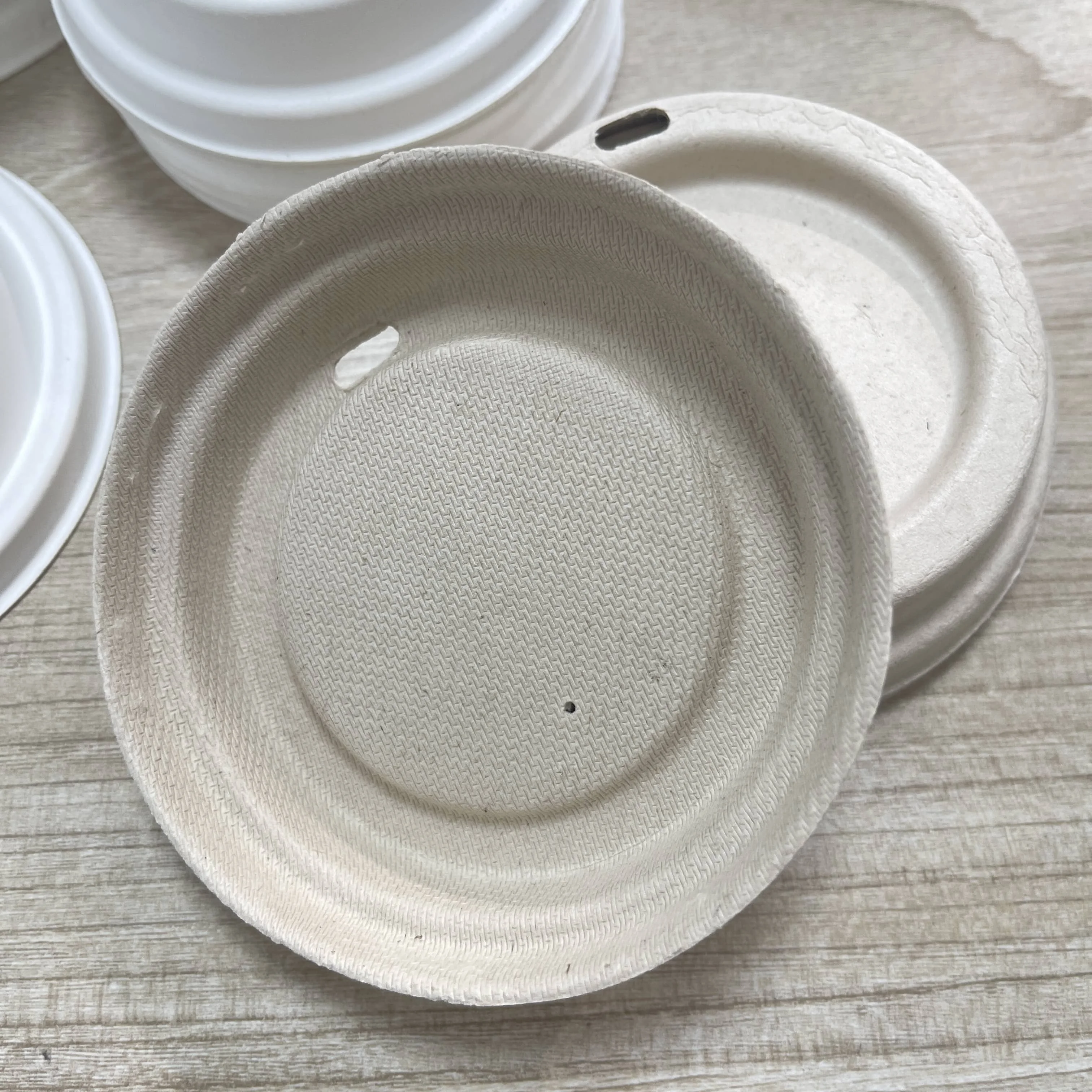 Disposable Bagasse Coffee Cup with Lid Eco-Friendly Dinnerware & Tableware