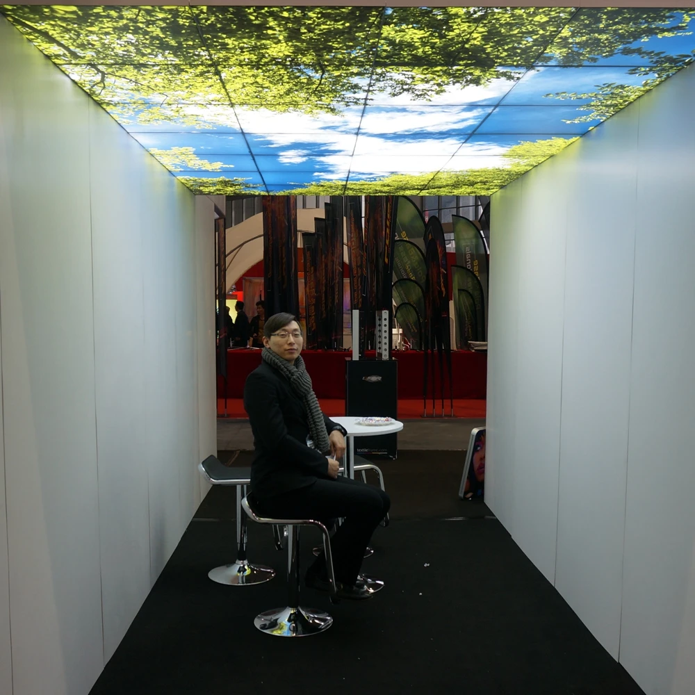 Ultra Thin Double Side Modern Custom  Fabric Frontlit Aluminum Sign Ceiling Light Box