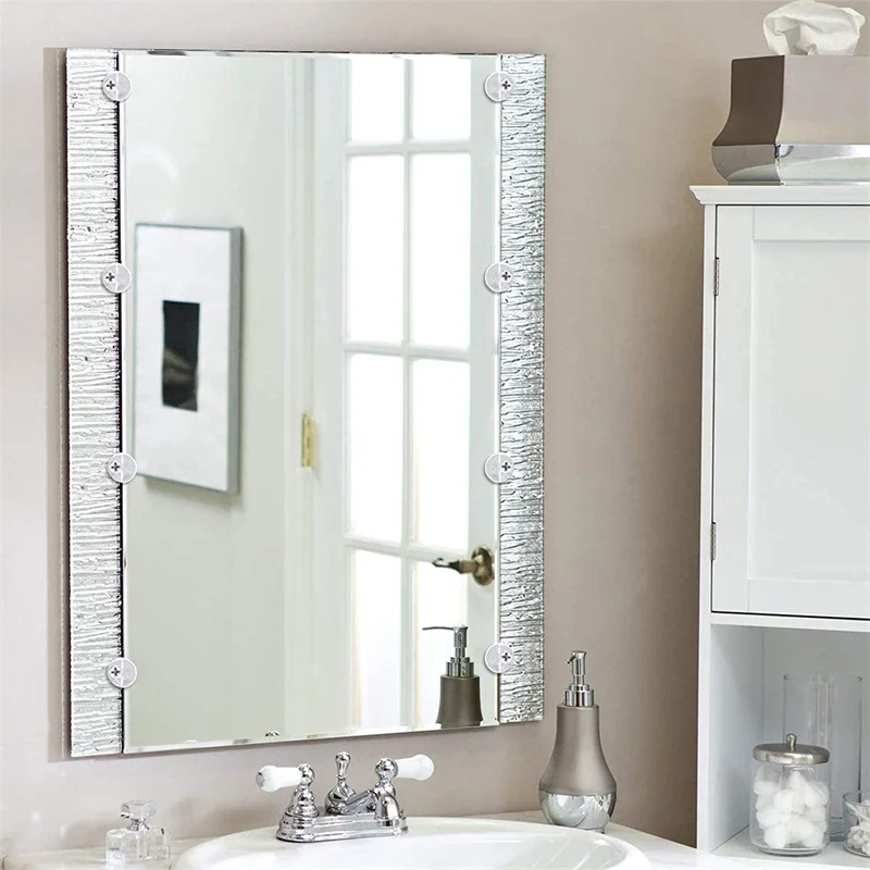 Transparent Cabinet Glass Clips Plastic Mirror Clips For Fixing 4mm Mirror Glass Cabinet Door Window Hardware