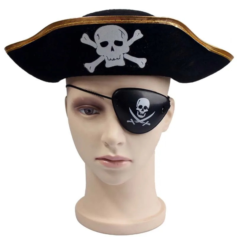 Halloween pirate accessories costume game pirate captain dress up show hat Caribbean pirate captain hat