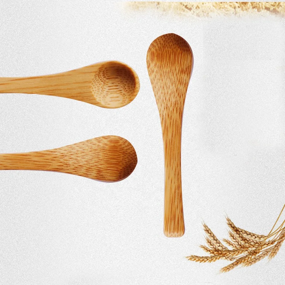 Ecofriendly Reusable Mini Bamboo Spoon Wooden Bamboo Tea Coffee Salt Sugar Spoon Baby Feeding Cutlery Natural Small Bamboo Spoon