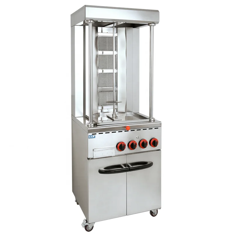 High Efficiency  Doner Kebab Grill bbq Machine LPG 3 4 Burners shawarma machine for sale