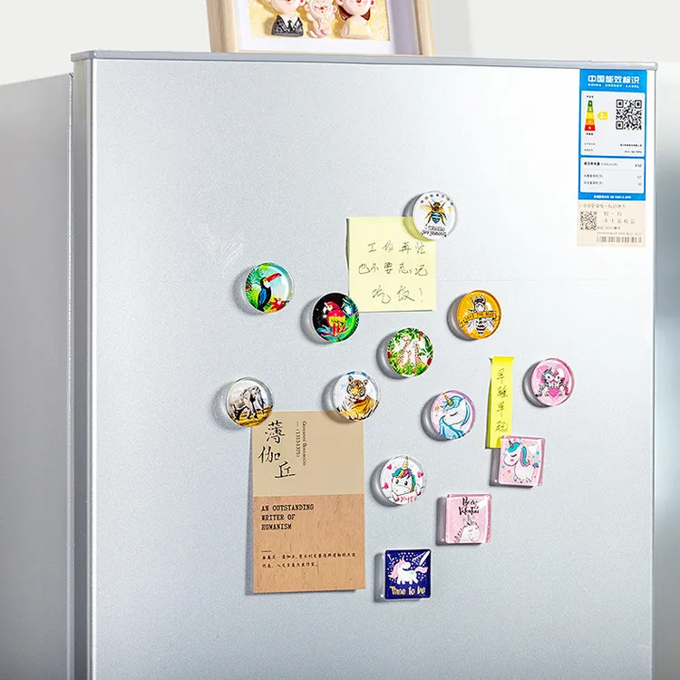 New Multi Design Customized Magnetric Stick Newest Gifts Glass Crafts Hot Sale Fridge Magnet