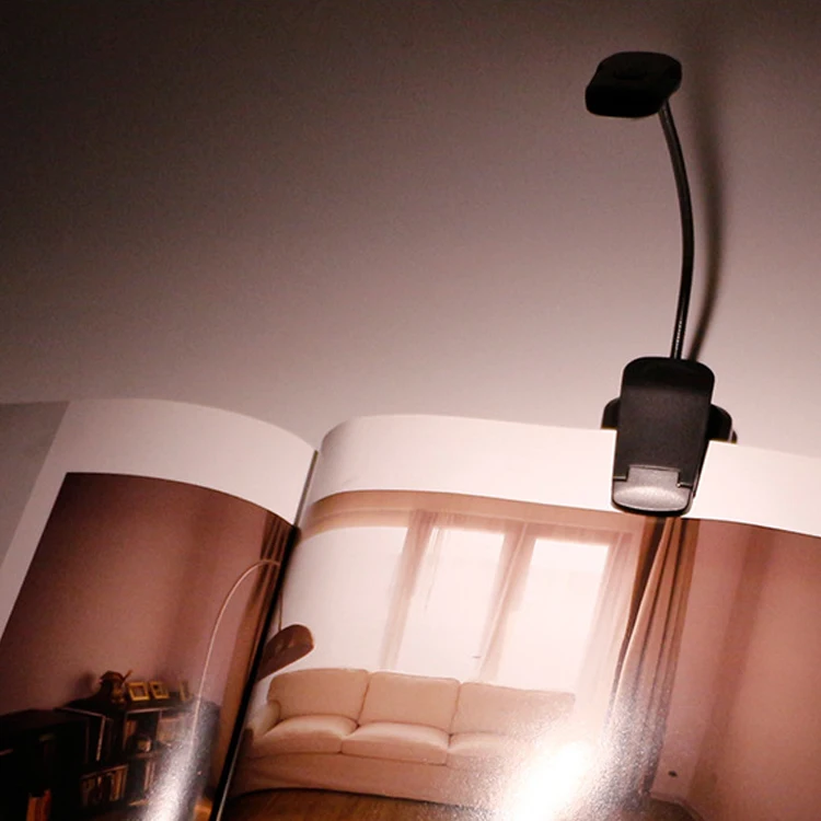 Portable Rechargeable Flexible Clip 9 LED Book Light 3 Color Temperature 9 Brightness LED Book Adjustable Reading Light