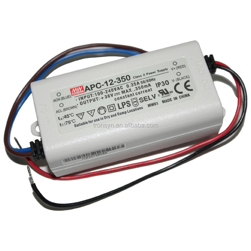 Meanwell разрешения APC-12-350 питания с одним выходом 350mA светодиодного драйвера 12 в источник