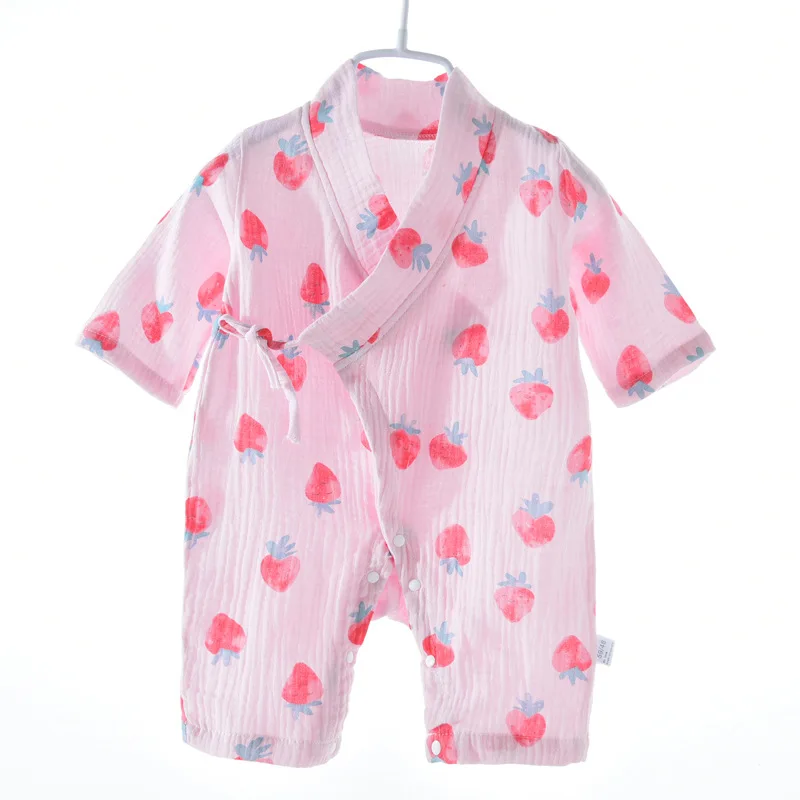 
Baby onesie summer gauze short sleeve romper hanfu jumpsuit baby pajamas wholesale 