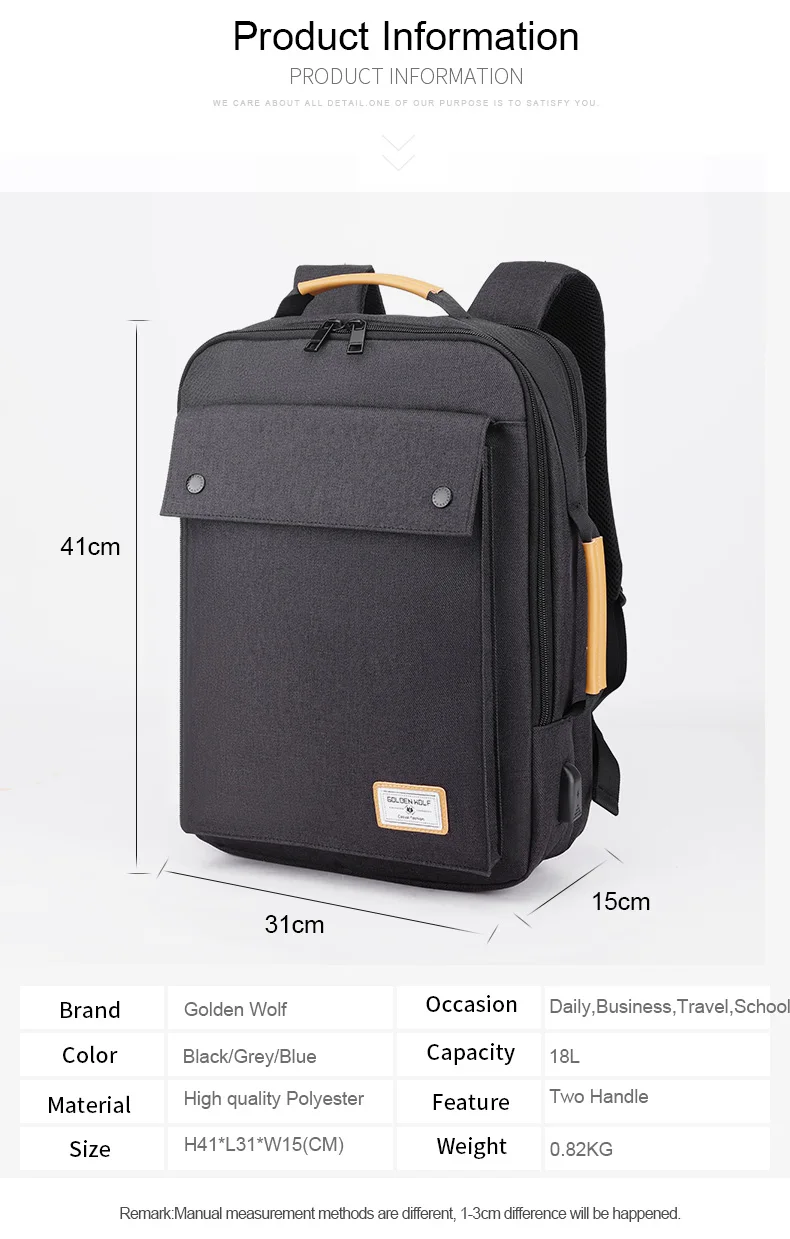 
Arctic Hunter 2020 Trending Mochilas Antirrobo Waterproof Custom Fashion Men Usb Charger Business Smart Backpacks Laptop Bags 