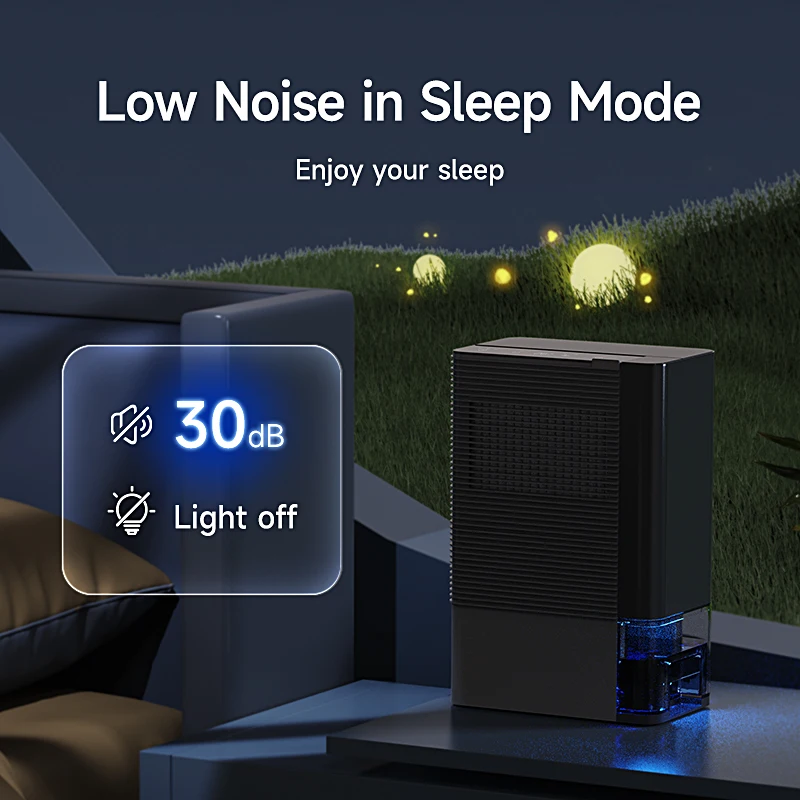 Professional Smart Wifi Black Dry Cabinet Silent Home Air Dehumidifier With Drain Hose