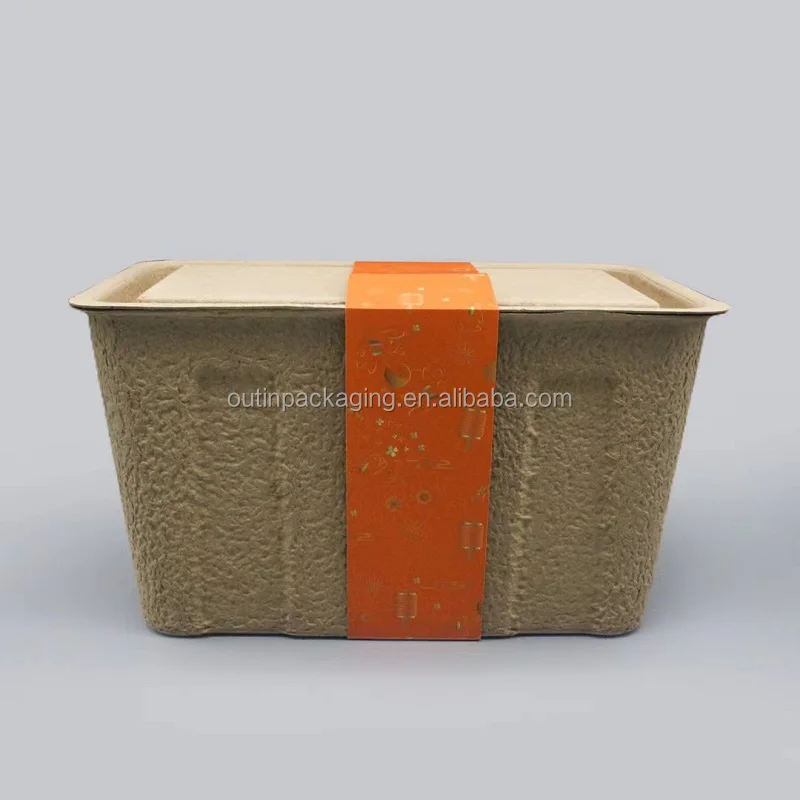 Customized Dry Press Molded Recycled Paper Biodegradable Pulp Packaging Box Eco Friendly Mold Pulp Molding Packaging Box