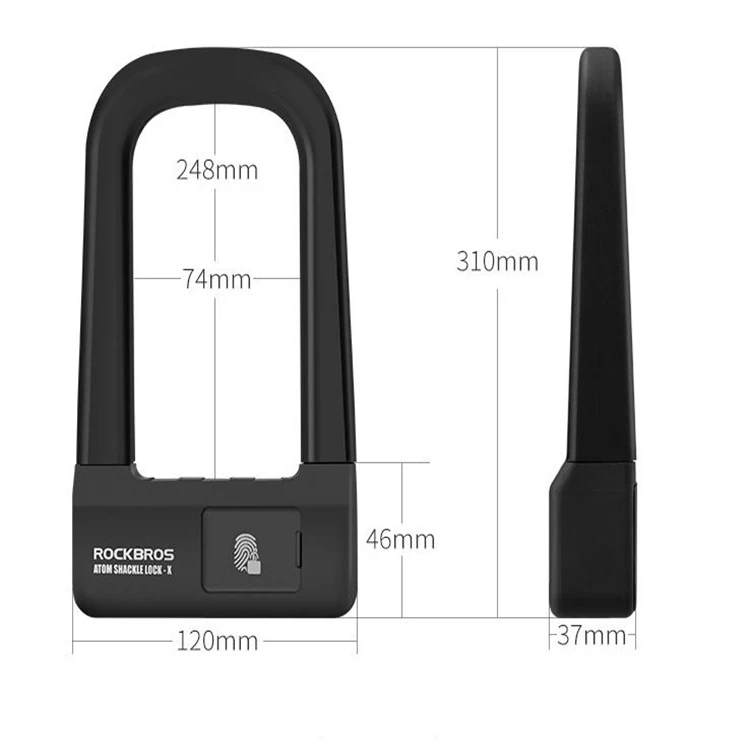 Good Stability Wear Resisting Safe Environmental Material Fingerprint Bike Lock