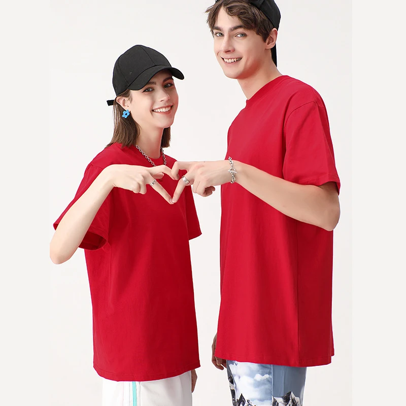 Manufacturer Custom 100% Heavyweight Cotton 220 Gsm Boxy Fit Neck Drop Shoulder Blank Oversized T Shirt Men Unisex Print Style