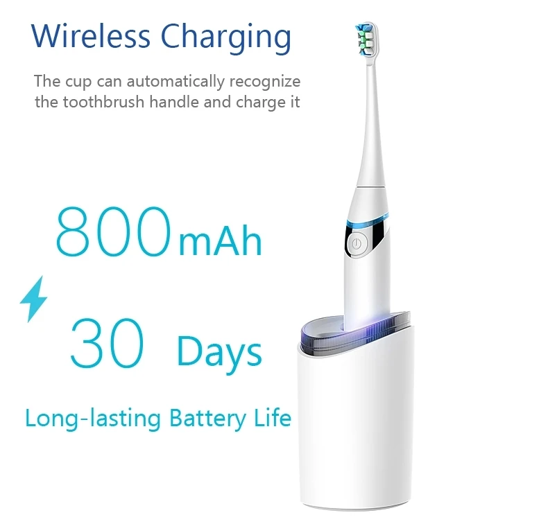 2024 New Drying Function Toothbrush Adult Rechargeable Smart Travel Sonic Electric Toothbrush  with Charging Base