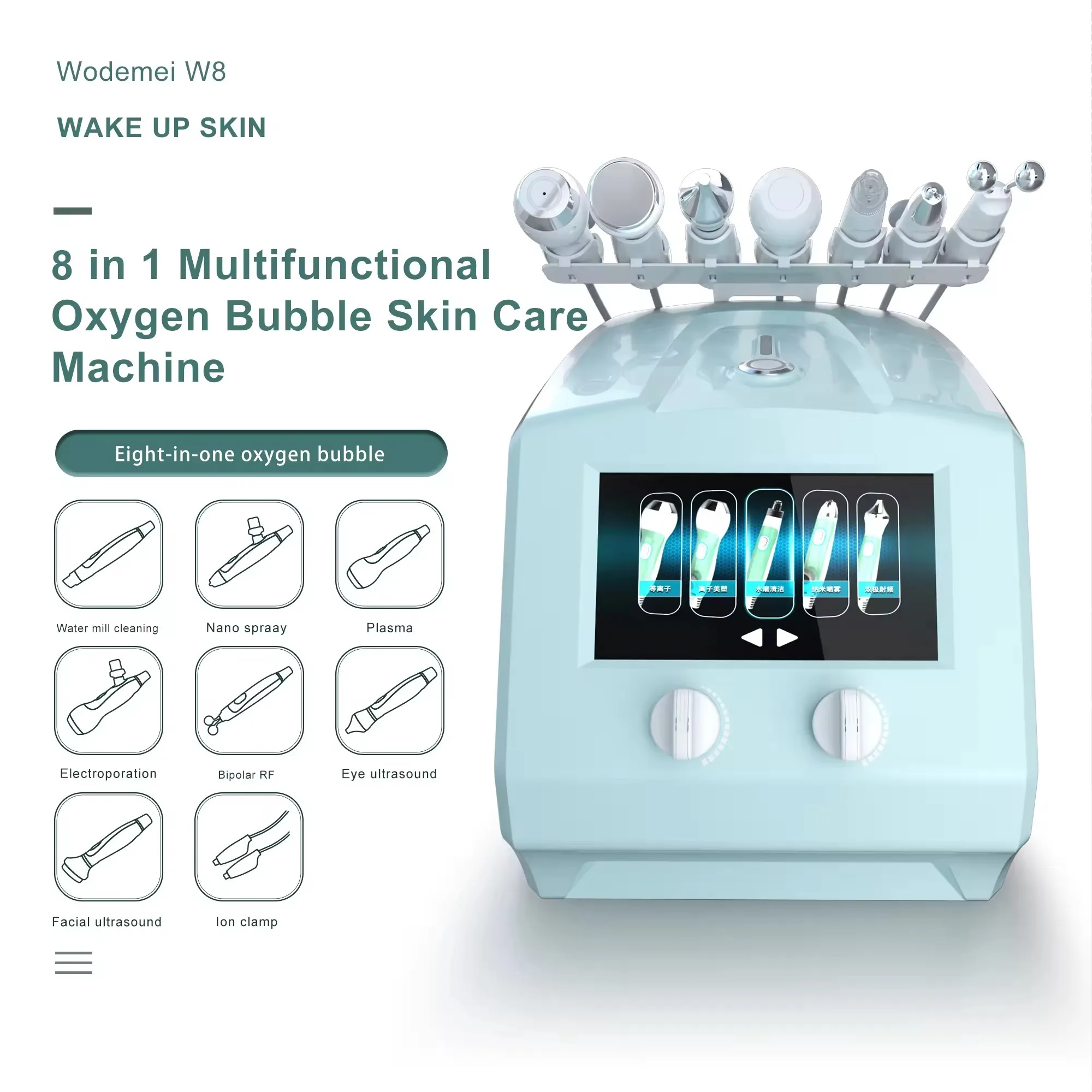 New Facial Peeling Hydrodermabrasion Aqua 8 in 1 Microdermabrasion Hydra Oxygen Jet Machine