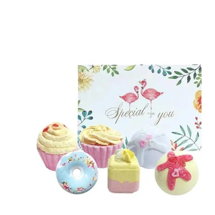Fizzy Bath Bombs Kids Mini Donut Cookie cup cake Shape Luxury Mini Bath Salt Ball Bombs Packing Gift Set