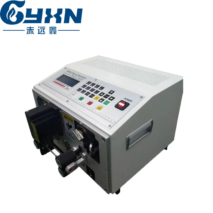 Automatic single/dual core flat cable wire cutting stripper machine