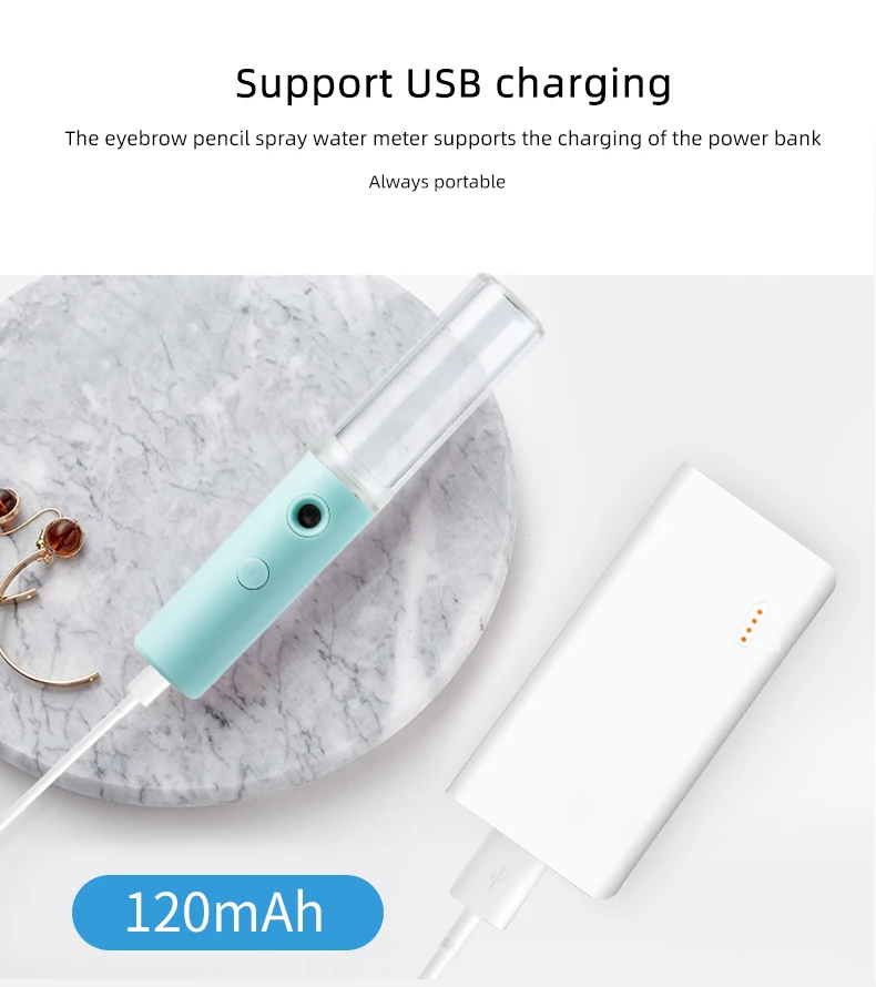  Portable Mini Mist Spray Facial Moisturizing Usb Rechargeable Beauty Instrument Face Humidifier Daily Cooling Water