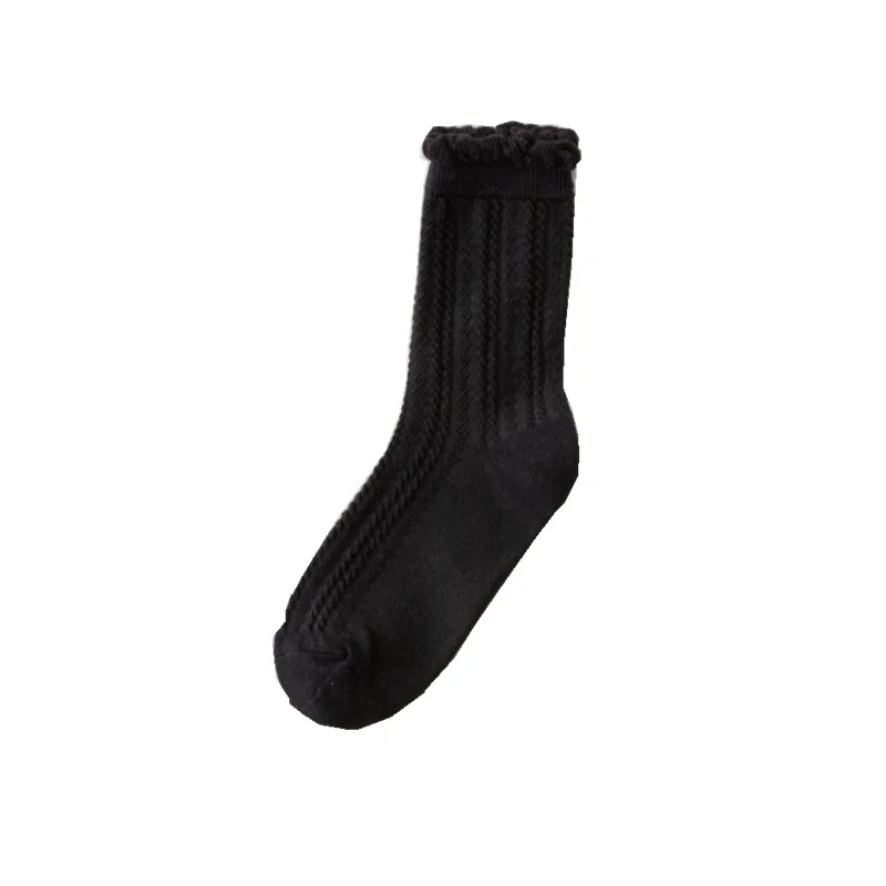 Wholesale Candy Color Ruffle Frilly Designer Warm Ladies Ankle Socks Womens Socks Cotton