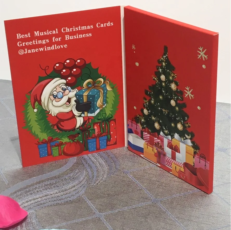 Christmas gift Cards paper music player Wedding Invitations Photo Video Voice Player Greeting Card digital card video brochure