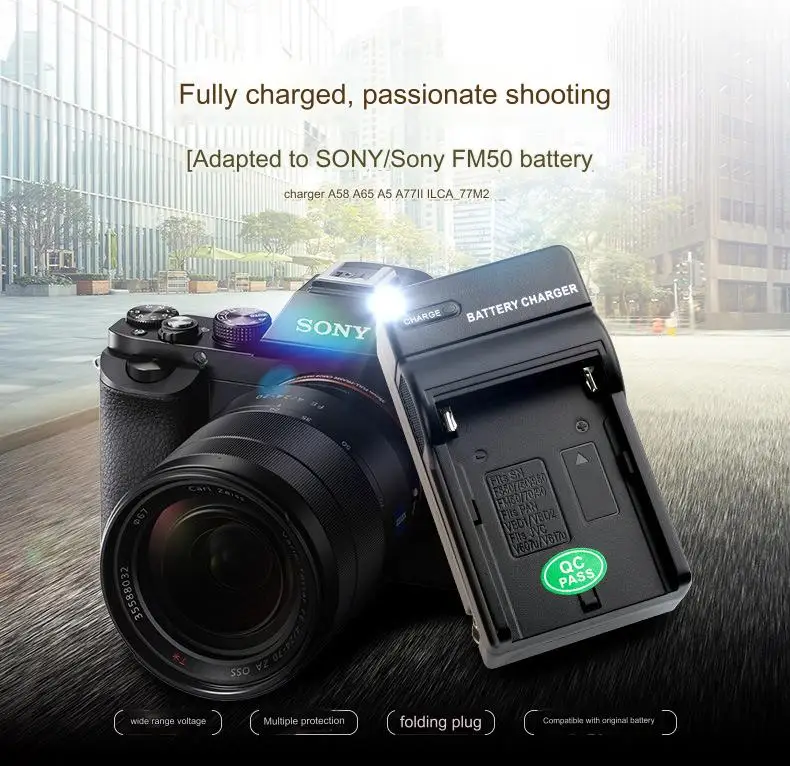 FOSOTO FB FM50 High Quality ABS Battery F series monitor display Camera charger AC single slot charger with for Battery 750 550