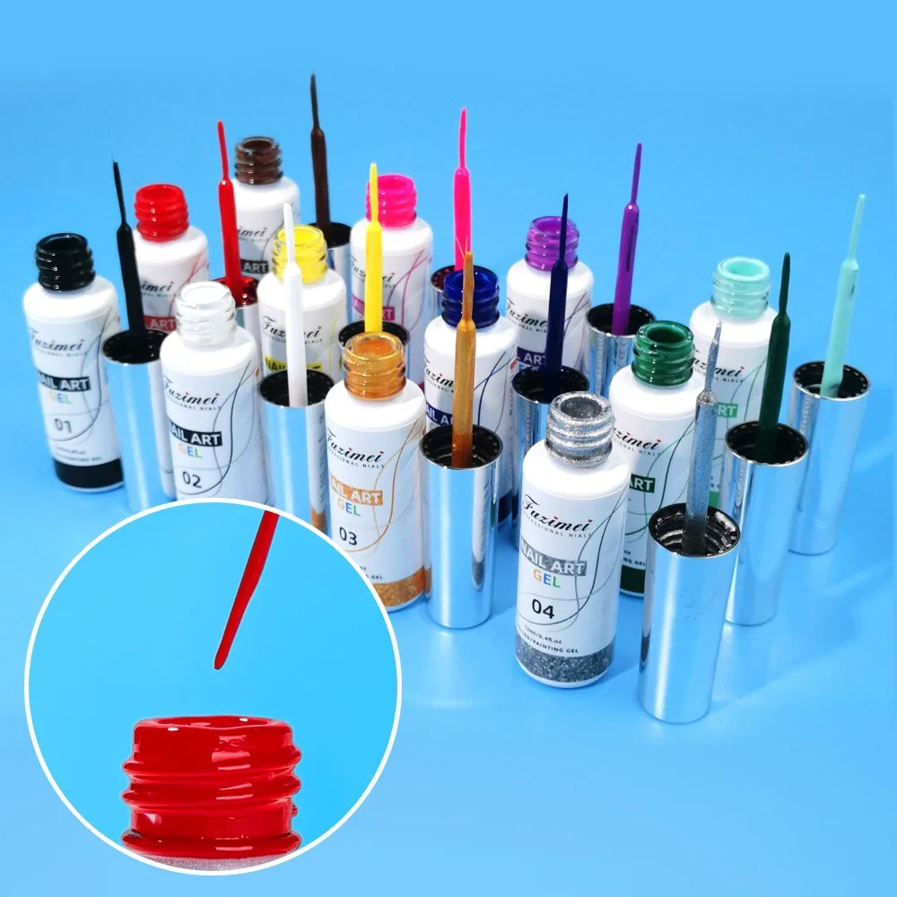 12 Color Optional Phototherapy Gel Set Nail Color Drawing Line Nail Polish High Density Flower Solid Color Line Gel Nail Polish