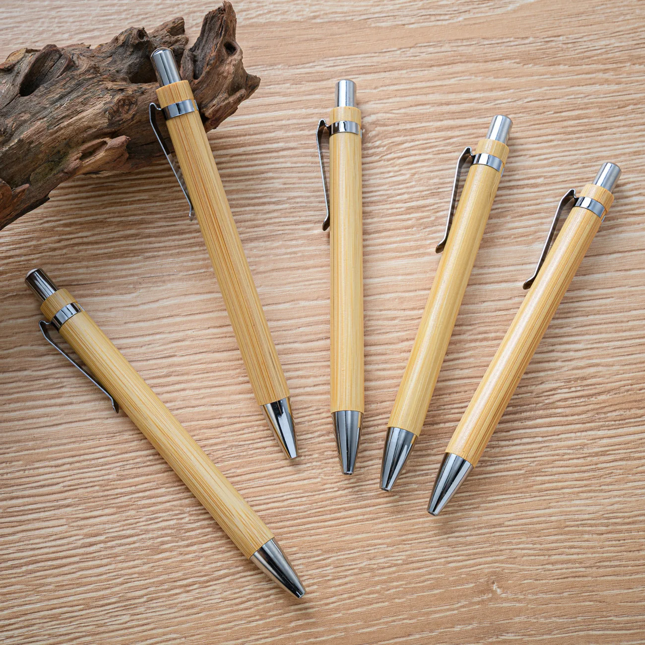 Promotion Personalized Ballpoint Pens Wooden Bulk Engraved Customized Bamboo Pens