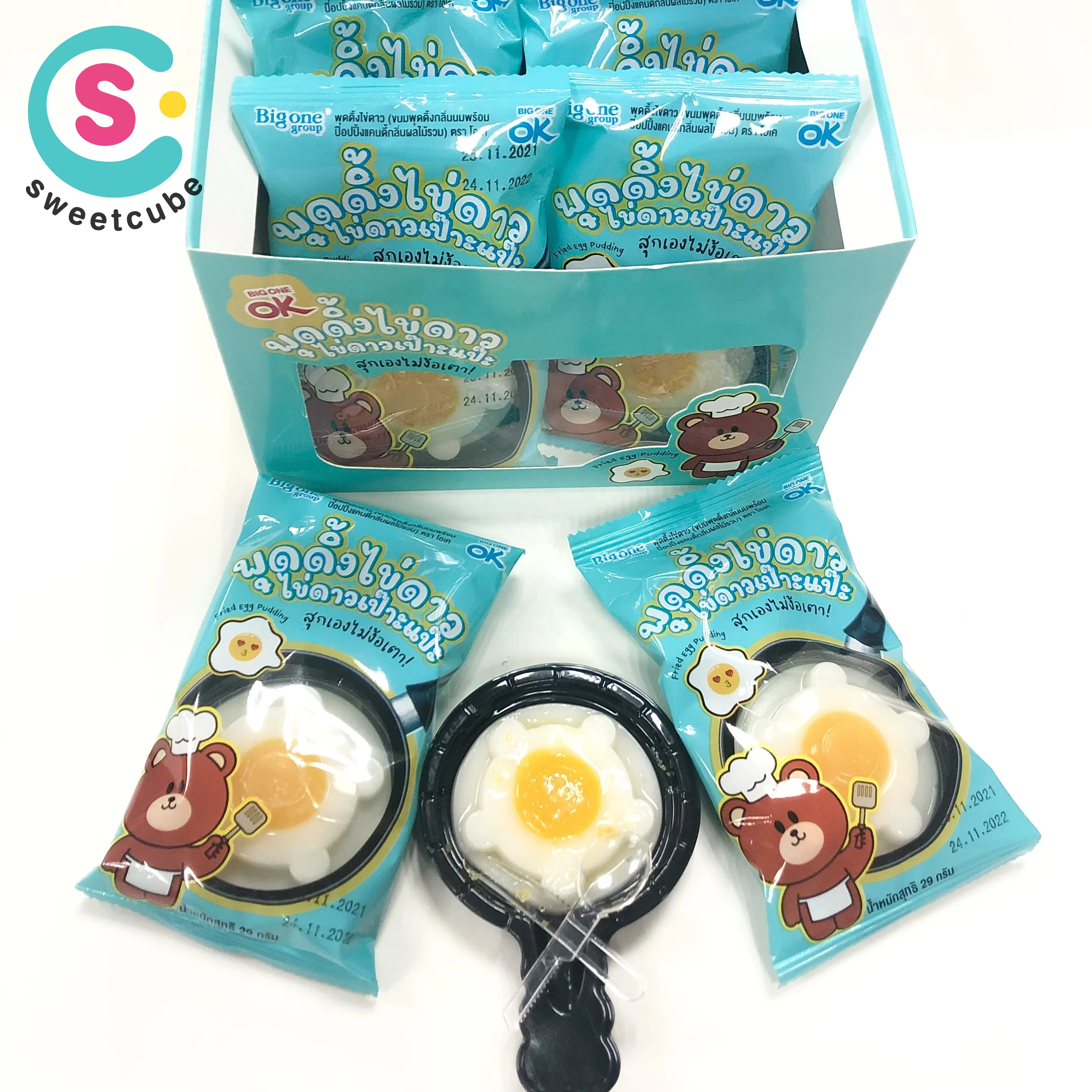 Fried egg jelly pudding with popping candy best selling DIY egg jelly