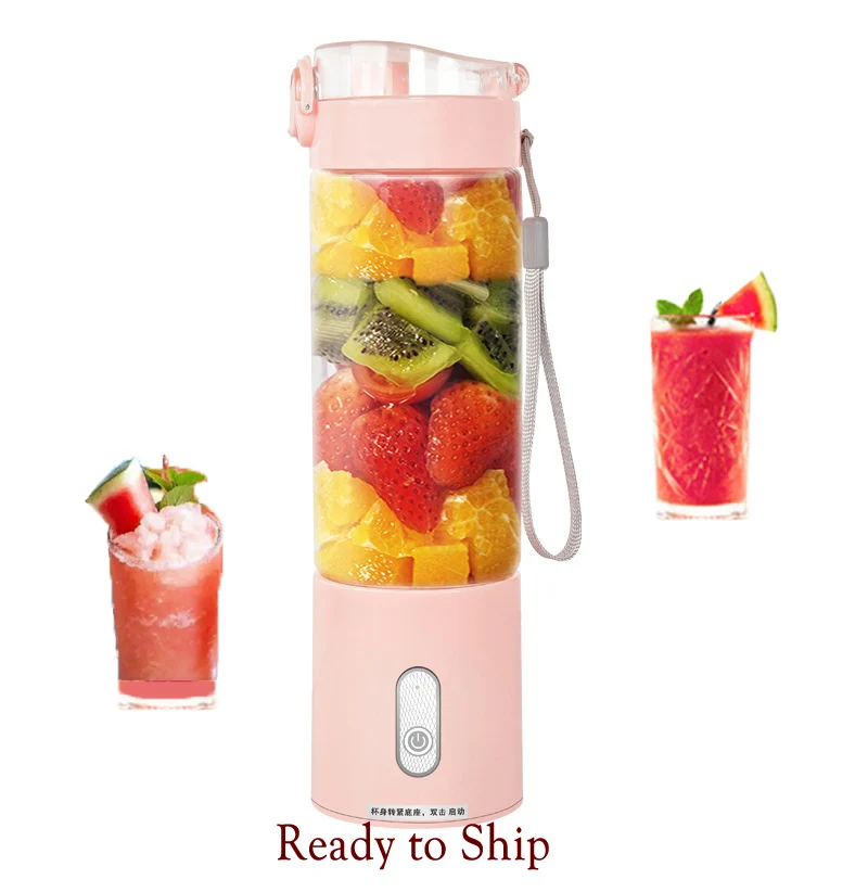 outdoor USB rechargeable fruit mixer smart portable blender with drink nozzle