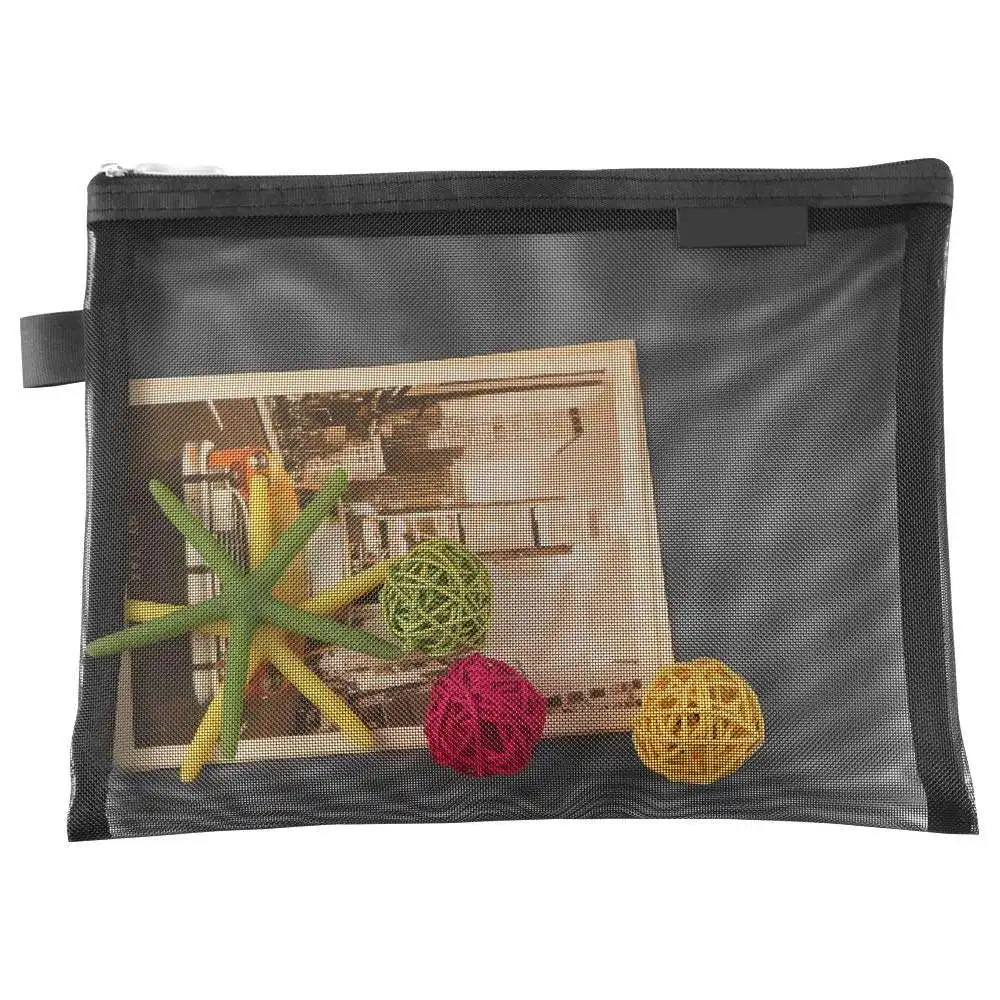 Gelory Clear Cosmetic Bags Zip Makeup Mesh Bags Pencil Case Pouch Travel Toiletry Kit Set Storage Custom Mesh Pencil Case