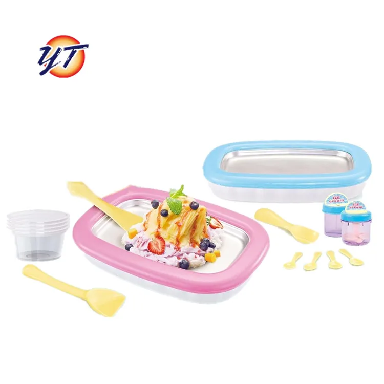 Electric DIY fried ice maker toy yogurt ice cream fruit kitchen play set delicious toys practical ability kitchen for kids