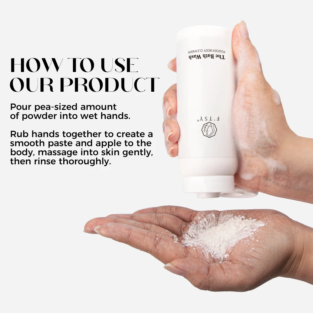 OEM Gentle Powder Body Cleanser Moisturizing Softer Body Wash Whitening Bath Care Powder