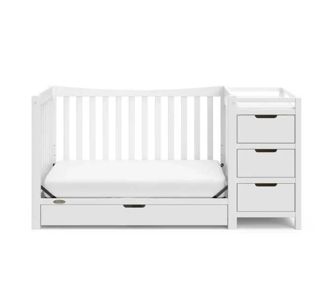 Most popular design wooden baby crib with drawers