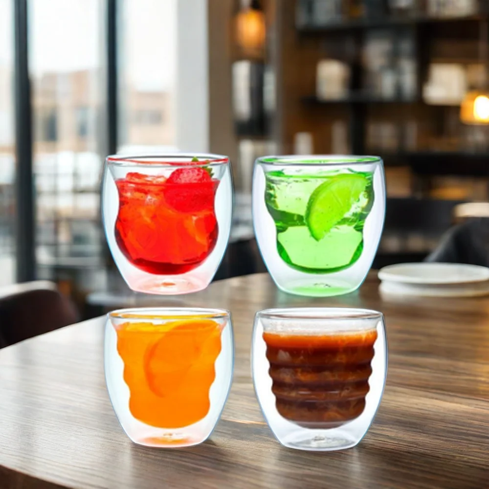 Transparent Double Wall Glass Cup for Espresso and Cappuccino Single Cup Brewers