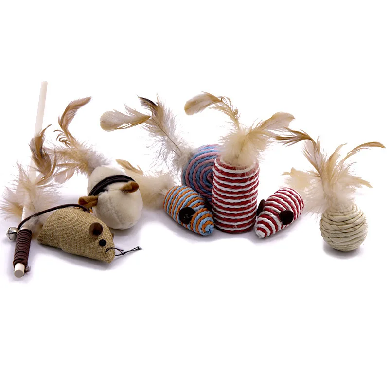 Интерактивная волнистая мышь из семи частей, игрушка для кошек, смешная игрушка для кошек, набор для комбинирования