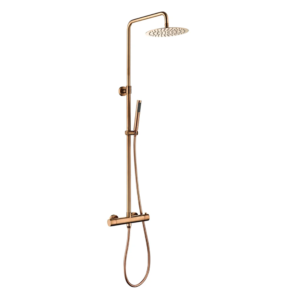 Thermostatic bath shower mixer tap with shower head two functions Stainless Steel rose gold shower faucet sets