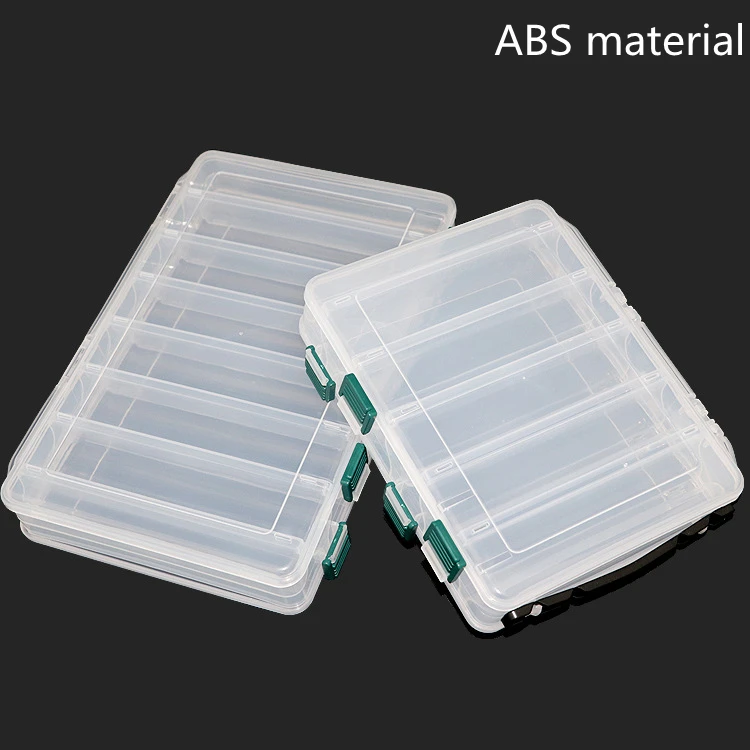 Hard Plastic Storage Box Plastic Fishing Lure Hook Bait Fishing Tackle Box Transparent Double Layer Fishing Gear