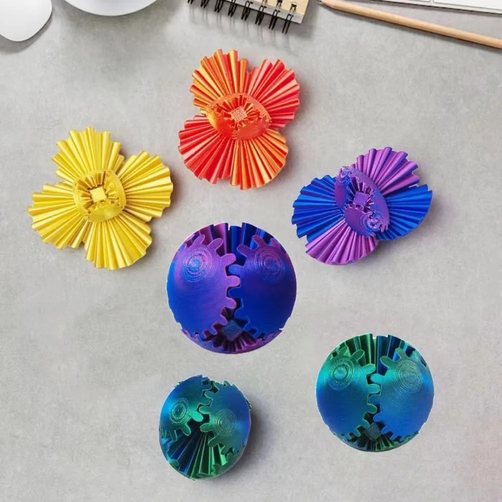 Colorful Cube 6cm New Custom Gear Ball Fidget Toy 3d Printed Spin for Stress Relief