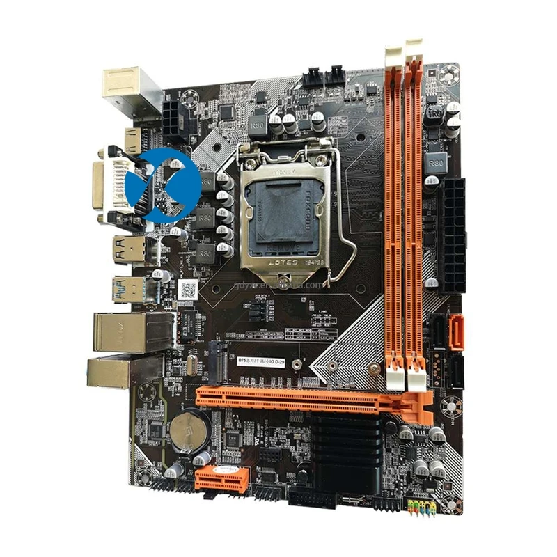 Hot Sale Wholesale Cheap B75 Motherboard Single LAN Mini-ATX DDR3 Desktop Computer Motherboard B75 For Gaming Case