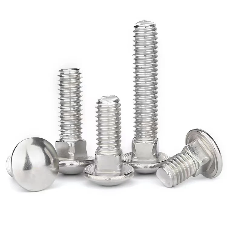 HCH hardware Din603 M4 M5 M6 M8 M10 3/8 1/2 1/4 no slot smooth carriage bolt steel square neck half round head bolts