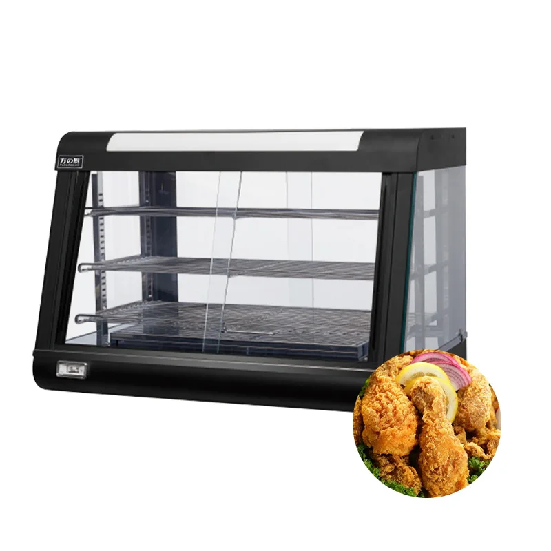 Heated Display Cabinet Pie Warmer Hot Food Showcase Fried Chicken Food Display Warmer