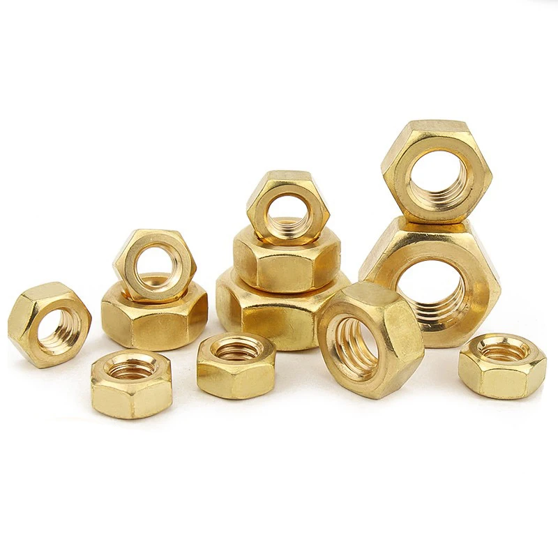 H59 H62 Brass Internal Threaded Hexagon Hex Nuts  M3 M4 M6 M8 M12 Thread Inner Diameter