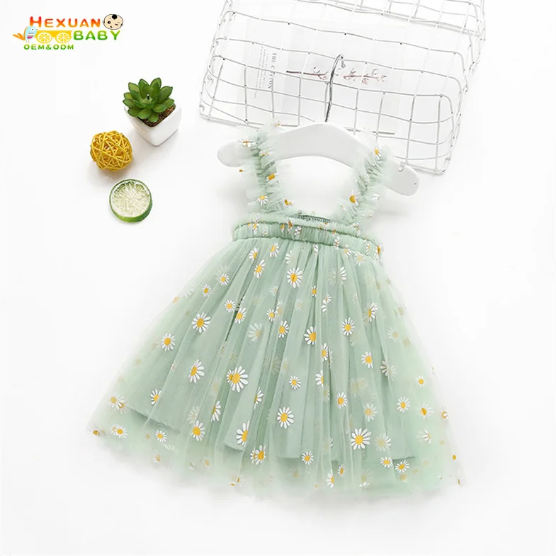 Summer Sleeveless Embroidered Fluffy Tulle Lace Princess Dress 1 Year Baby Girl Dresses