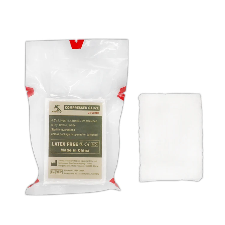 Medresq Soluble Chitosan Hemostatic KaoLin Compressed Gauze Z Folded With or Without X-ray Surgical Sterile Gauze