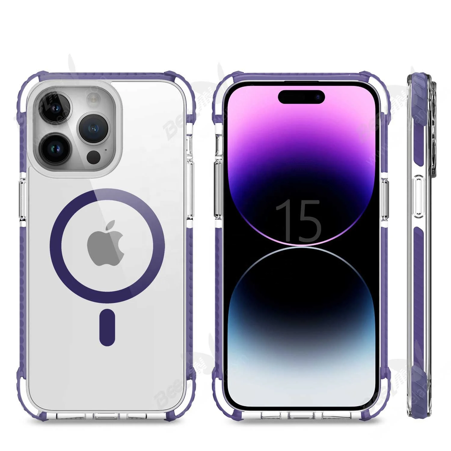 2023 Beelan Clear TPU Phone Case Shockproof TPE Protection Cover With Magsafes For iPhone 15 Case For iPhone 15 Pro Max Case
