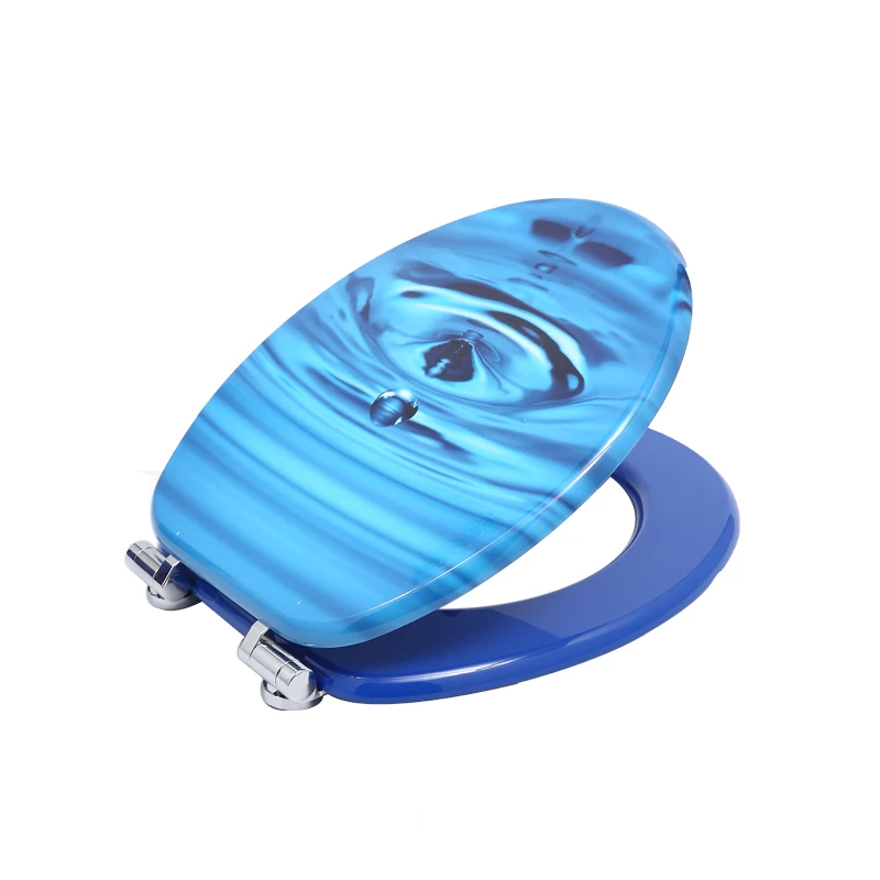 Пользовательский стереоскопический Европейский принт экологически чистый круглый мягкий закрытый Стандартный чехол для унитаза