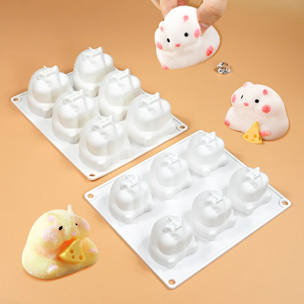 Online Bestsell 6 Consecutive Non-Stick Cake Tart Molds Silicone Mousse Rabbit Cake Molds DIY White Cake Templates Baking Tools