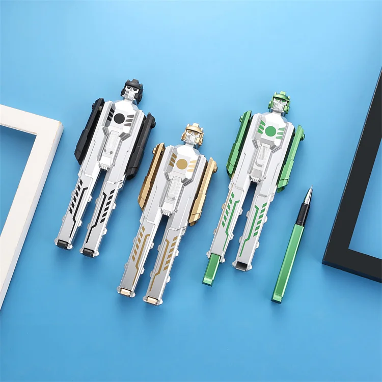 Creative Morphing Robot Neuter Pen Morphing Warrior Boutique Toy Class Neuter Pen Foldable Student Stationery