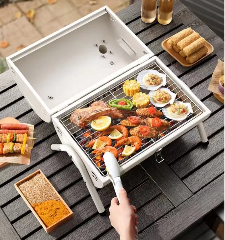 Barbecue Grill Outdoor Barbecue Grill Portable Charcoal Camping Barbecue Equipment Tools Carbon Baking Full Set