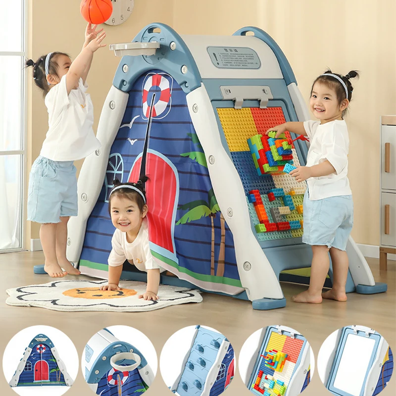 Folding Plastic Children Play House Tent Kids Tent Soft Toy Customize OEM kids indoor Climbing Frames play tent