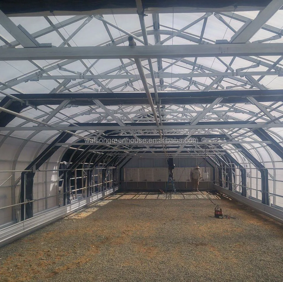 Walson 3 Layer Greenhouse Light Curtain 100% Light Proof Gutter Connected Greenhouse 32x9m Automatic Black Out System Greenhouse