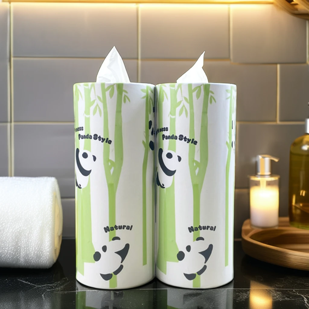 Hot Sale 3 Ply Strong Luxury Floral Car Cylinder Tissue Paper Box Pack Facial Tissue 2ply Paper In A Clydrical Box